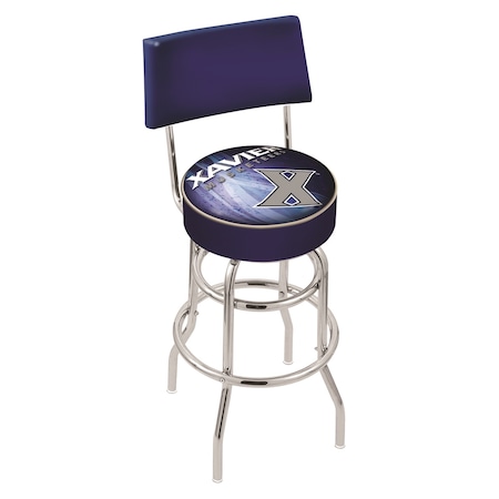 Holland Bar Stool Co 25" Chrome 2-Ring Xavier Swivel Bar Stool, Back L7C425Xavier-D2